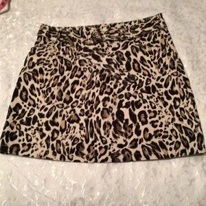 Miami Animal Print Belted Mini Skirt